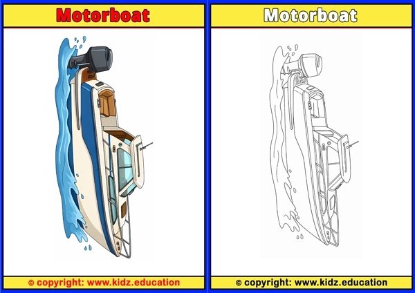 Motorboat - Printable Coloring Page for Kids