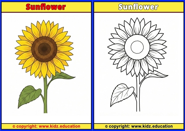Sunflower - Printable Coloring Page for Kids