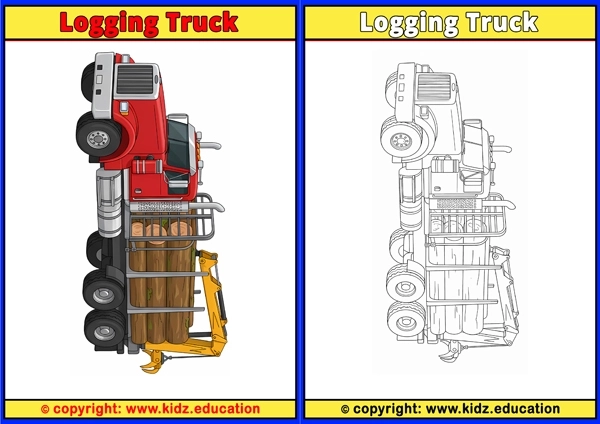 Logging Truck - Printable Coloring Page for Kids