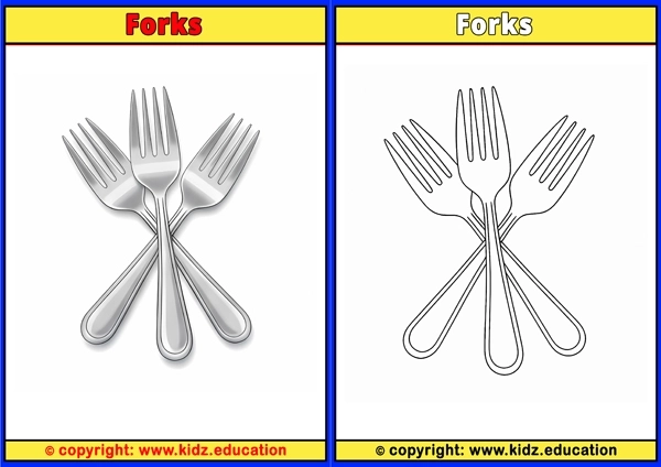 Forks - Printable Coloring Page for Kids