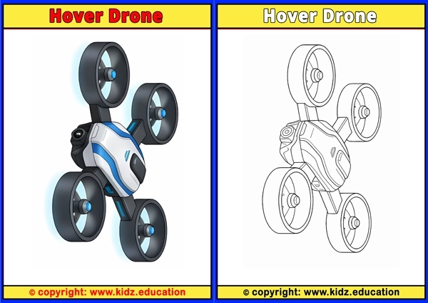 Hover Drone - Printable Coloring Page for Kids