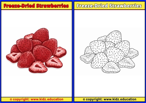 Freeze-dried Strawberries - Printable Coloring Page for Kids