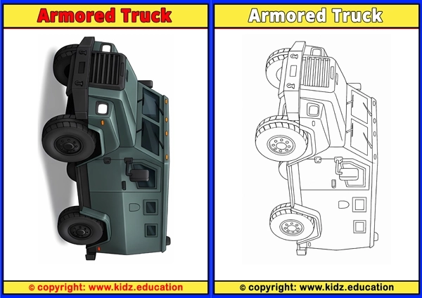 Armored Truck - Printable Coloring Page for Kids