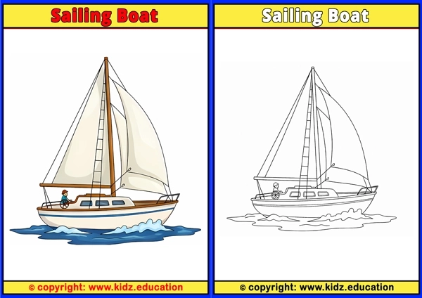 Sailing Boat - Printable Coloring Page for Kids