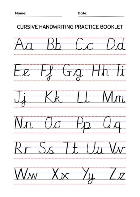 British Cursive Handwriting Practice