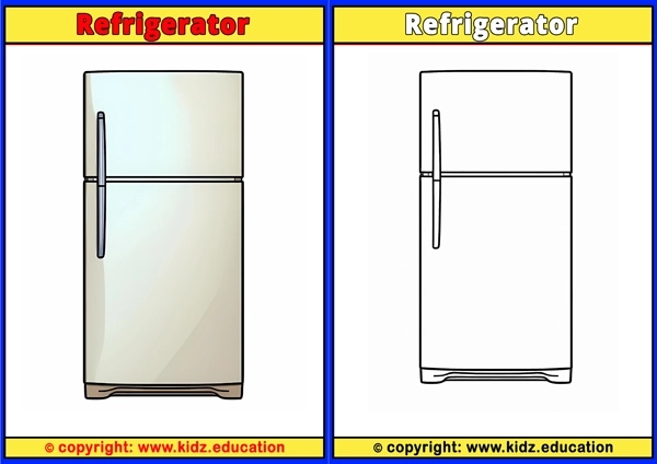 Refrigerator - Printable Coloring Page for Kids