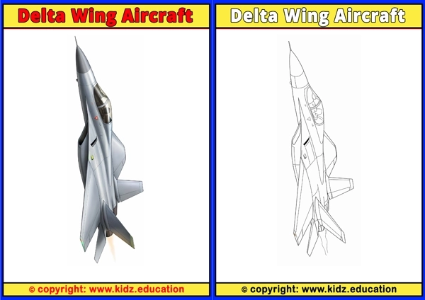 Delta Wing Aircraft - Printable Coloring Page for Kids