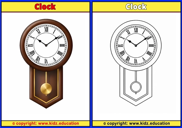 Clock - Printable Coloring Page for Kids