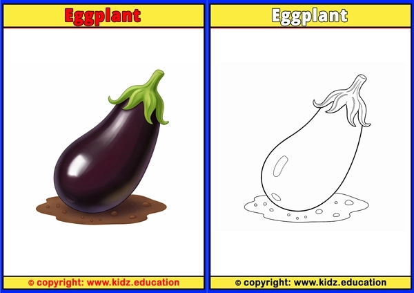 Eggplant - Printable Coloring Page for Kids