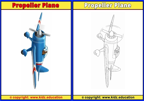 Propeller Plane - Printable Coloring Page for Kids