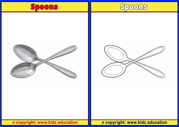 Spoons - Printable Coloring Page for Kids