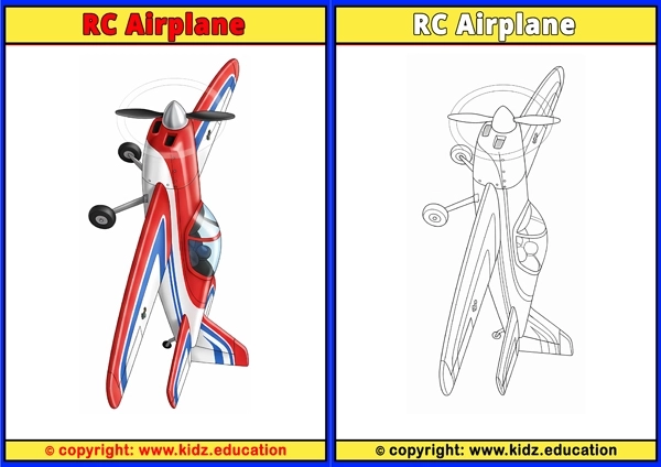 Rc Airplane (Remote-controlled) - Printable Coloring Page for Kids