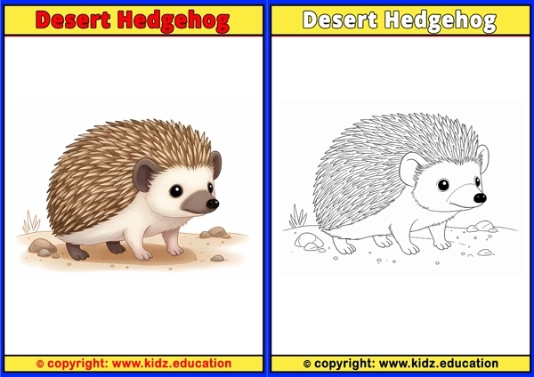 Desert Hedgehog - Printable Coloring Page for Kids