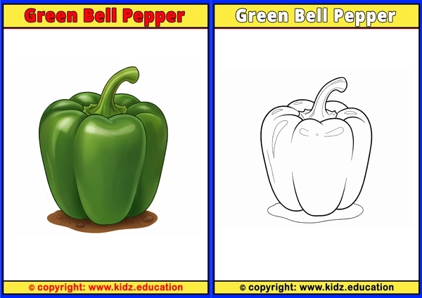 Green Bell Pepper - Printable Coloring Page for Kids
