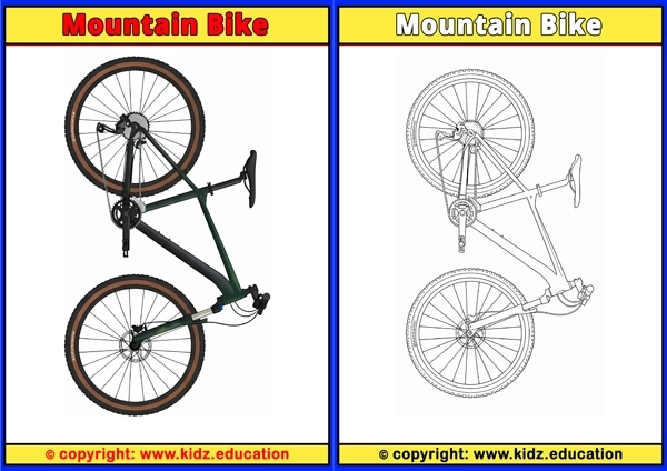 Mountain Bike - Printable Coloring Page for Kids