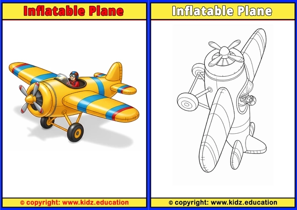 Inflatable Plane - Printable Coloring Page for Kids