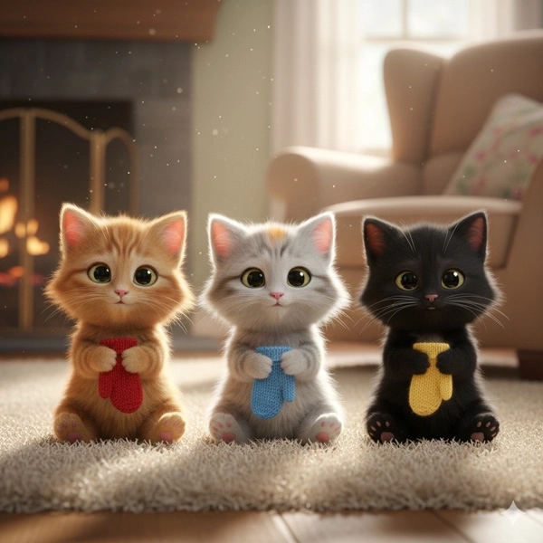 Three Little Kittens - Nursery Rhymes for Kids in English (Full Lyrics)