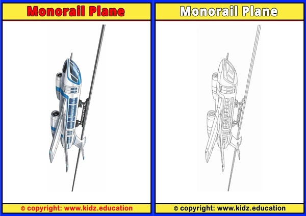 Monorail Plane - Printable Coloring Page for Kids