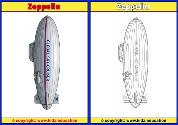 Zeppelin - Printable Coloring Page for Kids