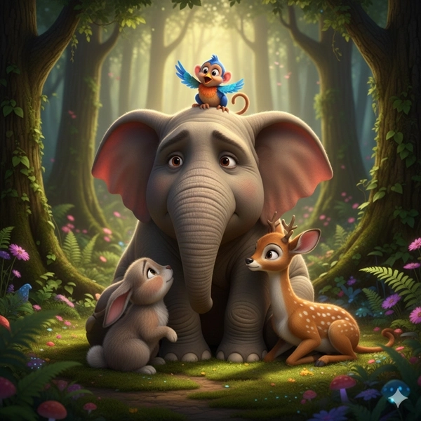 The Elephant and Friends - Moral Story for Kids