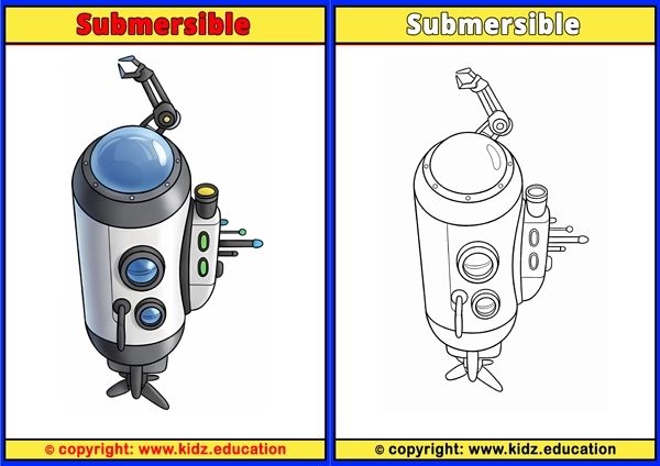 Submersible - Printable Coloring Page for Kids