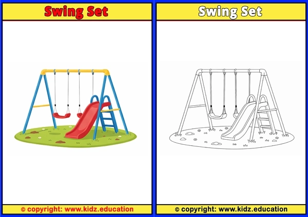 Swing Set - Printable Coloring Page for Kids