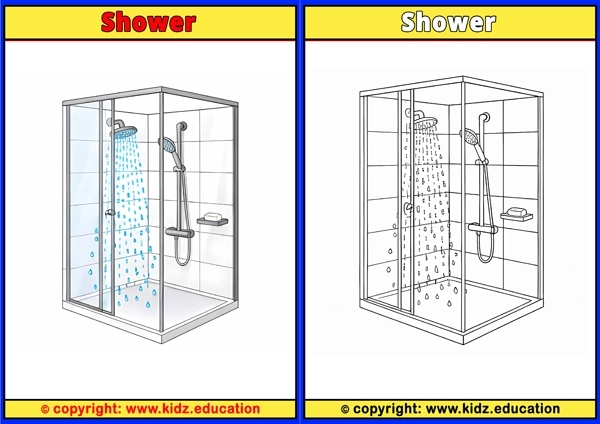 Shower - Printable Coloring Page for Kids
