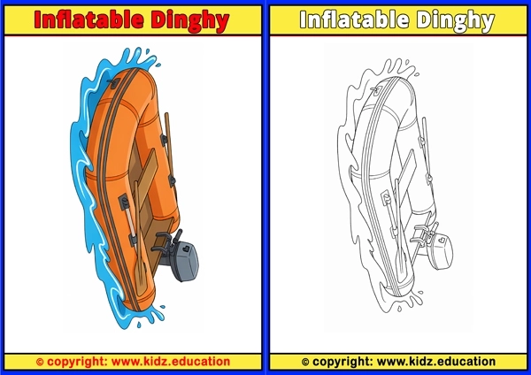 Inflatable Dinghy - Printable Coloring Page for Kids