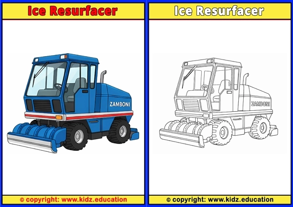 Ice Resurfacer - Printable Coloring Page for Kids