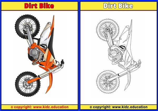 Dirt Bike - Printable Coloring Page for Kids