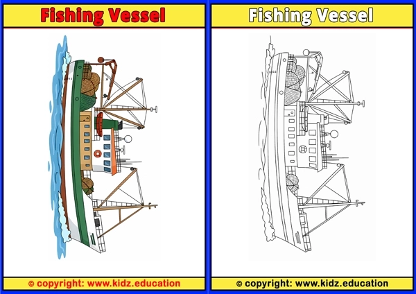 Fishing Vessel - Printable Coloring Page for Kids