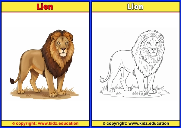 Lion - Printable Coloring Page for Kids
