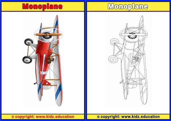 Monoplane - Printable Coloring Page for Kids