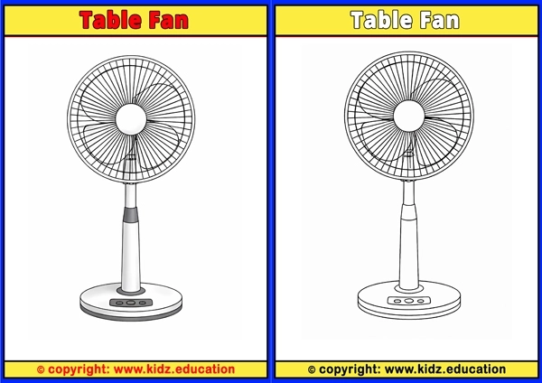 Table Fan - Printable Coloring Page for Kids