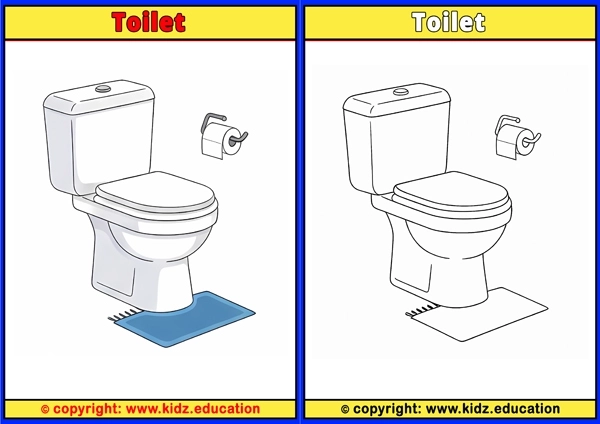 Toilet - Printable Coloring Page for Kids