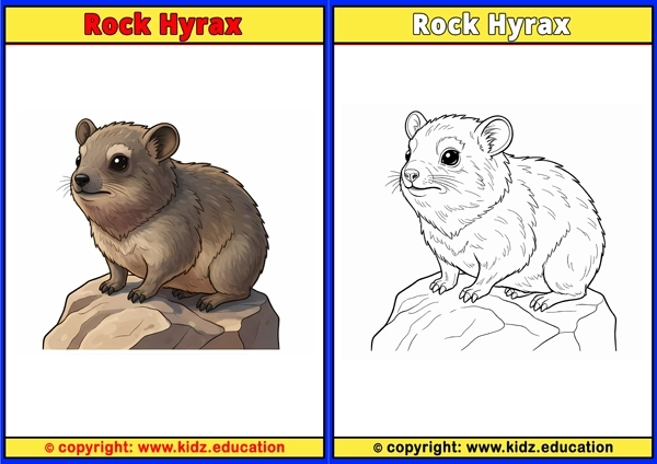 Rock Hyrax - Printable Coloring Page for Kids