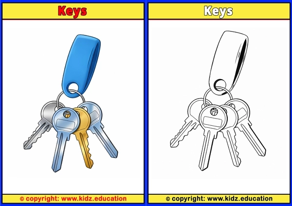 Keys - Printable Coloring Page for Kids