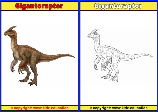 Gigantoraptor - Printable Coloring Page for Kids