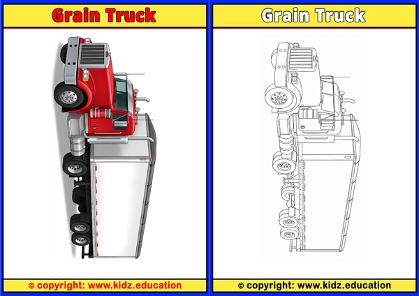 Grain Truck - Printable Coloring Page for Kids