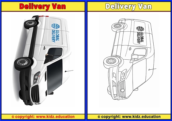 Delivery Van - Printable Coloring Page for Kids