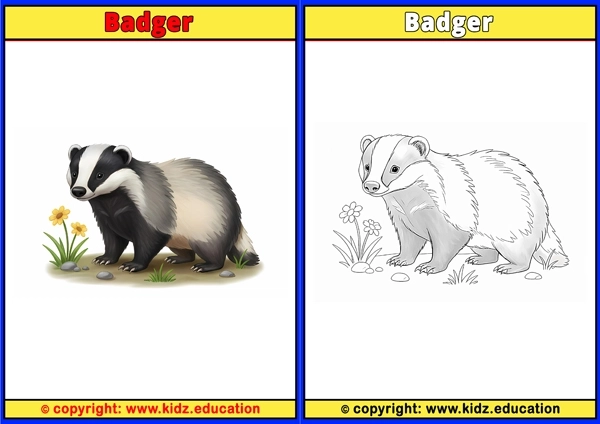 Badger - Printable Coloring Page for Kids