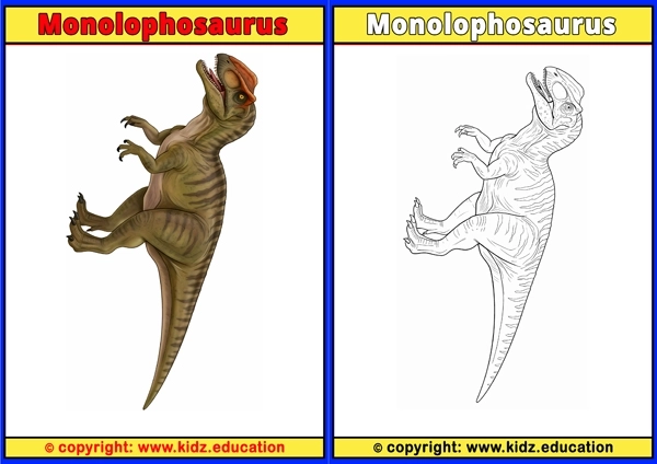 Monolophosaurus - Printable Coloring Page for Kids