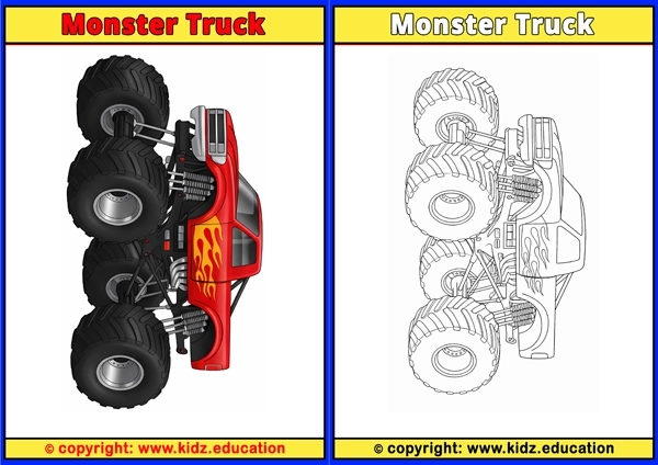 Monster Truck - Printable Coloring Page for Kids
