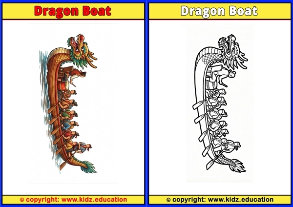 Dragon Boat - Printable Coloring Page for Kids