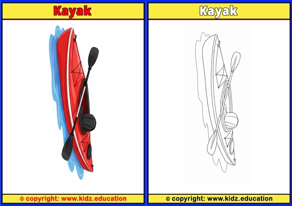 Kayak - Printable Coloring Page for Kids