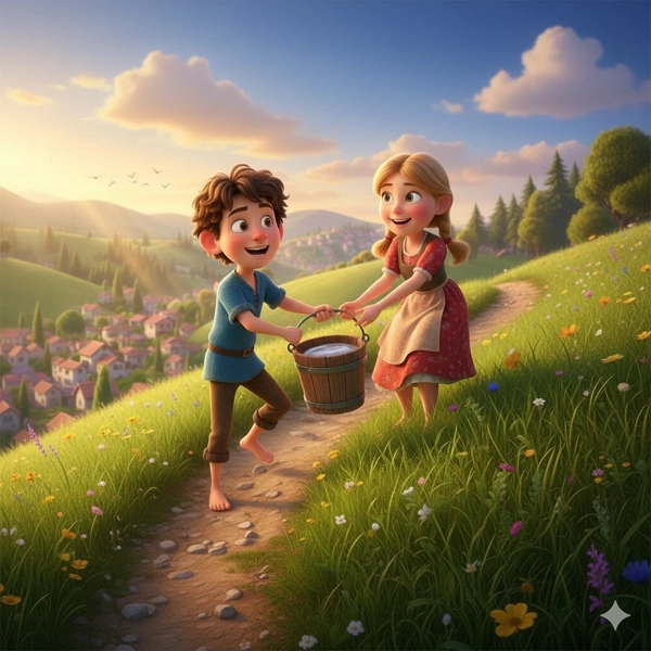 Jack and Jill - Nursery Rhymes for Kids in English (Full Lyrics)