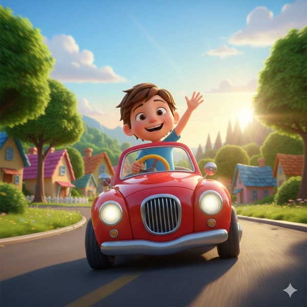 Riding in My Car - Nursery Rhymes for Kids in English (Full Lyrics)