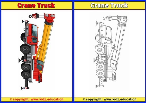 Crane Truck - Printable Coloring Page for Kids