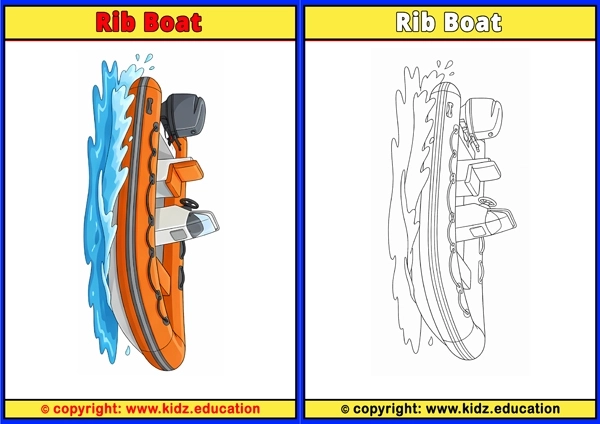 Rib Boat - Printable Coloring Page for Kids