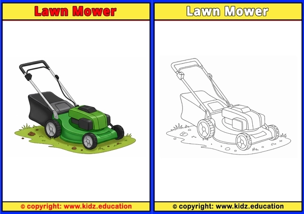 Lawn Mower - Printable Coloring Page for Kids